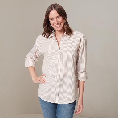 Image of Gloria Vanderbilt Women's Amanda Oversized Button Down Shirt with Roll-tab Sleeves