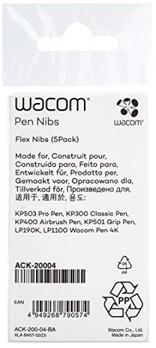 Wacom Pack de 5 Mines de Rechange Souples pour Stylet d'Intuos Pro et Intuos 4/5 - Noir
