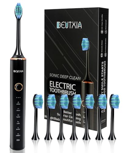 Beutxia 101 Sonic Electric Toothbrushes For Adults, 8 Brush Heads Electric Toothbrush With 37000 Vpm Deep Clean 6 Modes 18 Gear, Rechargeable Toothbrushes Fast Charge 4 Hours Last 50 Days cover