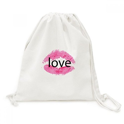 Sac à dos toile rose imprimé baiser aux finitions soignées pour voyage