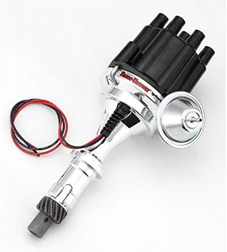 Pertronix D120700 Flame-Thrower Pontiac V8 Plug and Play Vacuum Advance Black Cap Billet Electronic Distributor with Ignitor II Technology for Pontiac V8