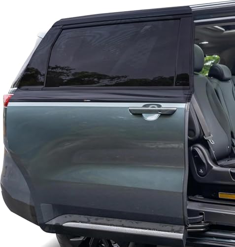 Image of EcoNour Car Window Sun Shades for MPV & Minivan Sliding Door Rear Windows | Elastic Mesh Sunshade for Baby & Passenger Comfort | Car Window Accessories | 2 Pack Side Window Shades
