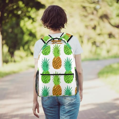 Sac à dos d'école ananas multicolore léger avec bretelles douces - 6