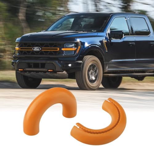 TECHPICCO Tow Hooks Covers for Ford F150 2004-2024 Bronco Base/Big Bend/Outer Banks 2021-2024 Compatible with Toyota Tundra Accessories 2017-2021 (Dark Orange)