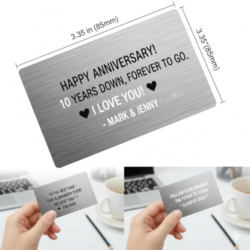 Generic Personalized Text Engraving Wallet Insert Card (Silver) - Unisex Adults - Classic - Love - Does not bend or warp easily2