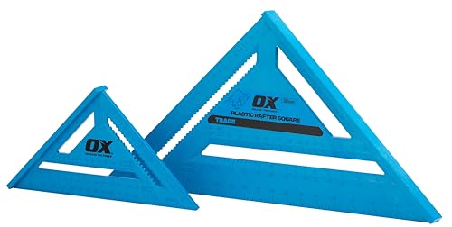 OX Trade 2pc Rafter Square Set – 180mm & 300mm, Heavy Duty ABS Plastic Roofing & Carpentry Squares with Easy-Read Graduations & Wide Base for Accurate Marking, Cutting & Saw Guide Use, OX-T433702 1 OX Trade 2pc Rafter Square Set – 180mm & 300mm, Heavy Duty ABS Plastic Roofing & Carpentry Squares with Easy-Read Graduations & Wide Base for Accurate Marking, Cutting & Saw Guide Use, OX-T433702
