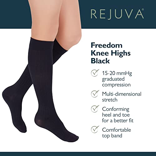 Image of Rejuva Freedom 15-20 mmHg Knee High Compression Socks Men & Women Long Socks