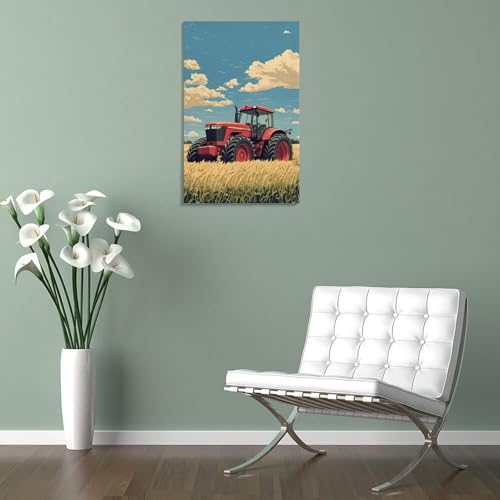 Toile tracteur décoration murale idée cadeau originale anniversaire