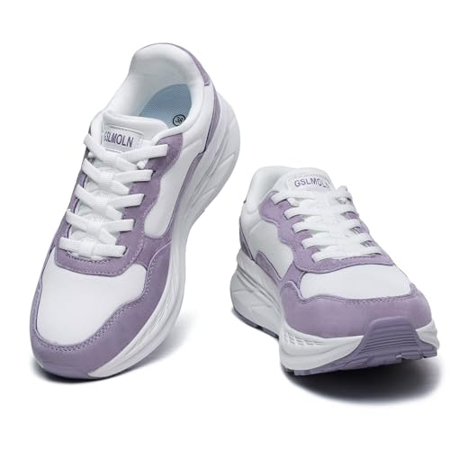 Image of GSLMOLN Women's Casual Walking Shoes Breathable Non Slip Tennis Cushion Fashion Gym Sneakers