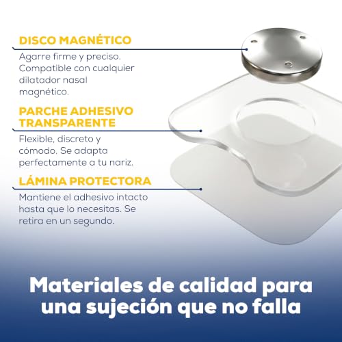 Miniatura 3 de Tiras Nasales Magnéticas Recambios – 60 Adhesivos Transparentes Hipoalergénicos para 30 Días – Parches Antironquidos Compatibles con Tira Nasal Magnética, Respiración Nasal Mejorada - HerboAhorro ®