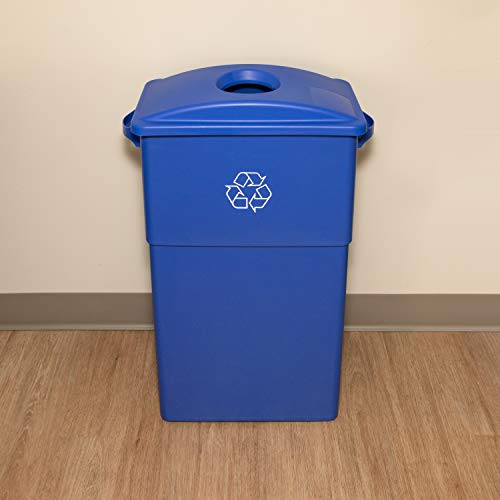 Genuine Joe Gjo57258 Recycling Rectangular Container, 28 Gallon Capacity, 22-1/2" Width X 30" Height X 11" Depth, Blue #TOP4