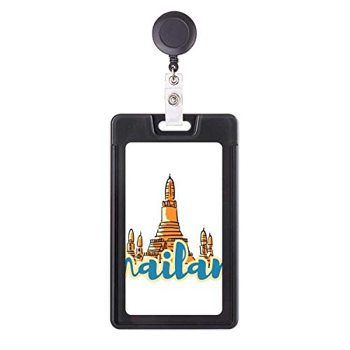 Porte-badge rétractable Thaïlande Wat Haw Pha Kaew enrouleur haut de gamme robuste