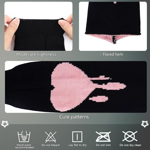 Image of Junely 2 Pairs Leg Warmers for Women Kawaii Leg Warmer Cute Legwarmers Japanese Socks Halloween Goth Emo Gyaru Accessories