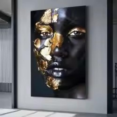 Décoration moderne pour le salon avec motif féminin noir élégant