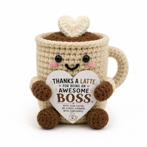KeiPnnol Crochet Coffee Cup Decor, 3-Inch