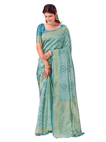 Image of SIRIL Women's Banarasi Soft Silk Saree Pure Silk with Unstitched Blouse Piece