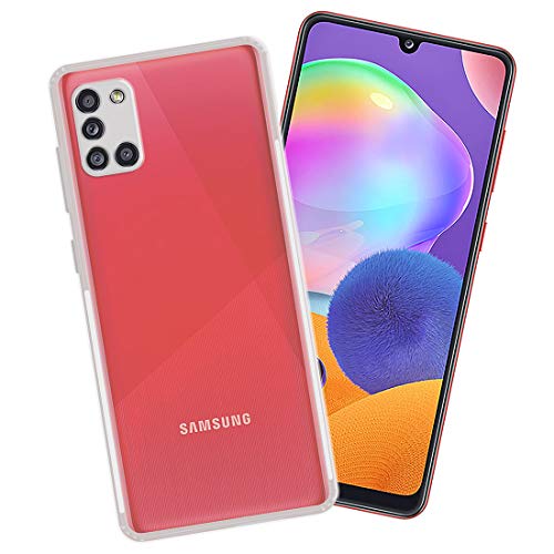 Image of Amazon Brand - Solimo Anti Dust Plug Soft & Flexible Back Cover for Samsung Galaxy A31 (Silicon::Plastic | Transparent)