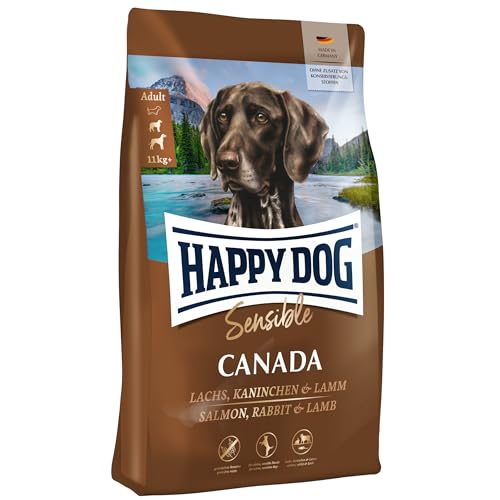 Happy Dog 03583 - Sensible Canada Lachs Kaninchen Lamm - Trockenfutter für ausgewachsene Hunde - 1 kg Inhalt