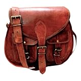 Women Vintage Style Genuine Brown Leather Crossbody Shoulder Bag Handmade Purse