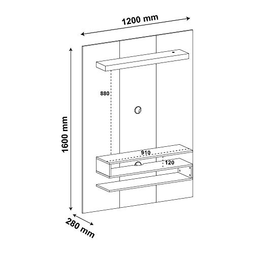 Painel para TV até 42 Polegadas Orion Artely Off White/Pinho