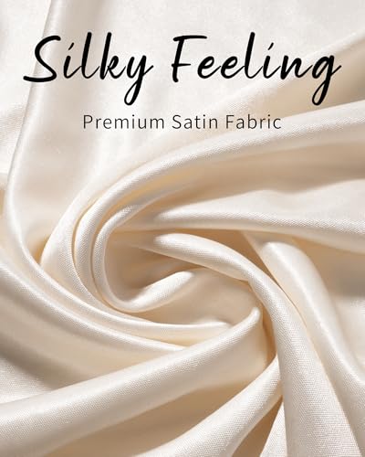 Sofier Satin Shawl Wraps for Women Evening Dresses Wedding Bridal Party Silky Scarf Formal Cover Up Bridesmaid Gifts Beige - Thumbnail 3