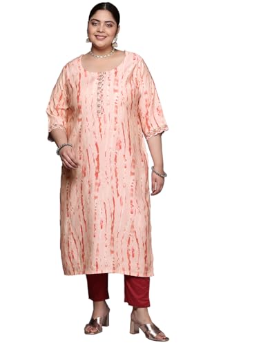 Image of Printed Silk Straight Kurta