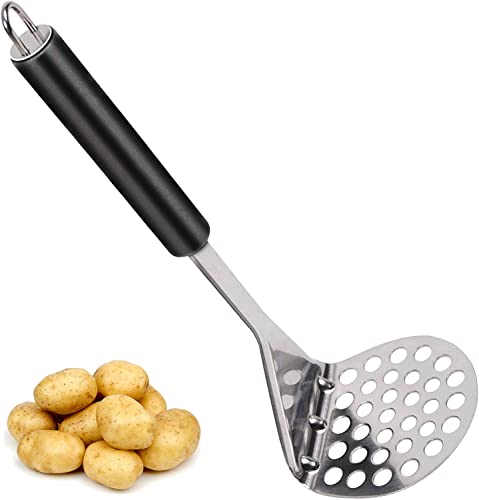 Prensador de Patatas, Machacador de Patatas para Puré de Acero Inoxidable, Triturador de Patatas, Ideal para Patatas, Verduras y Frutas, Puré de Patatas, Verduras y Frutas Cover