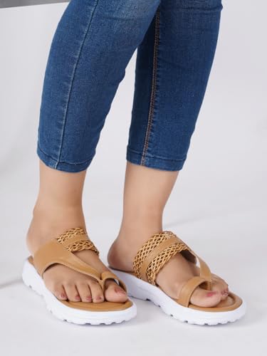 Image of Carlton London women's Braided Strap Toe Ring Strap Comfort Sandals