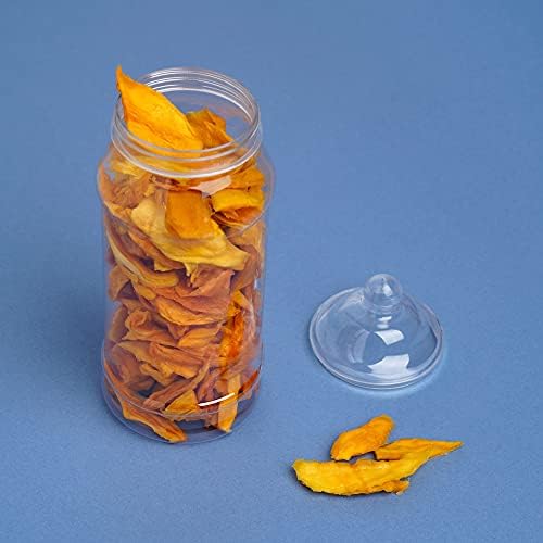 Round Plastic Sweet Jars with Lids Clear Plastic Food Storage Containers with Victorian Style Lids for Sweets, Dry Good, Nuts & more (970, Circular, 6, ST1253)