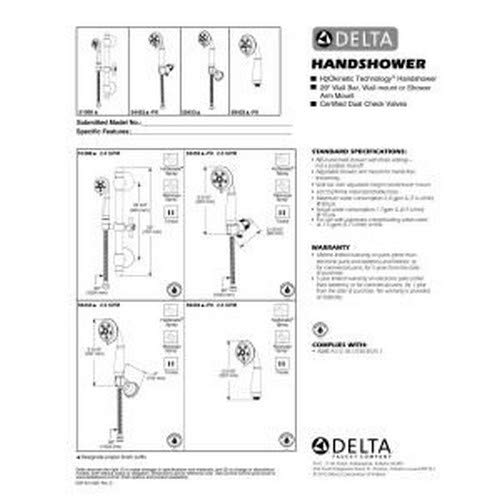 Robinet de douche finition chrome Delta 59433-PK haute résistance - 6