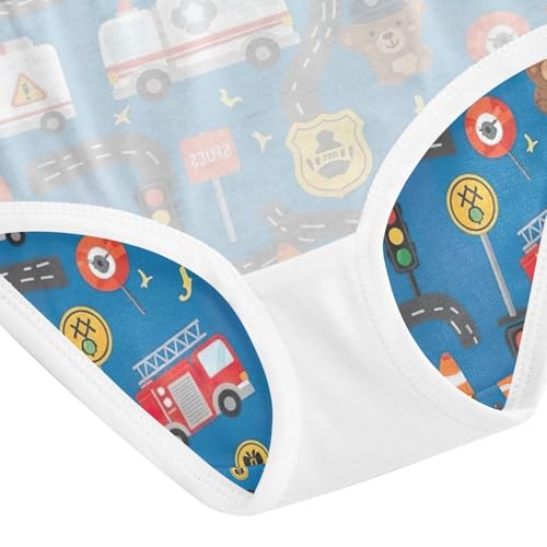 Cute Cartoon Police Bears Toddler Underwear Girls, Girl Underwear, 2T–8 Years4