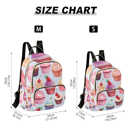 GAIGEO Watercolor Cupcake Women's Backpack Fashion, Daypack Casual, Travel Carry on Backpack for Women, S3
