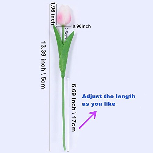 StillCool 12pcs Multicolor Artificial Flowers Artificial Latex Tulips Fake Flowers for Party Home Wedding Decoration