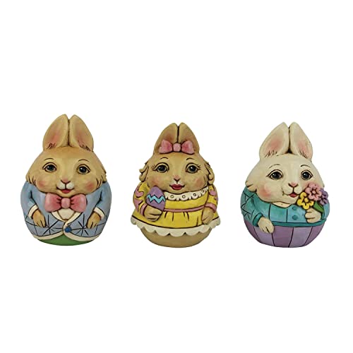 Œufs de lapin Jim Shore Enesco en résine sculptée de collection