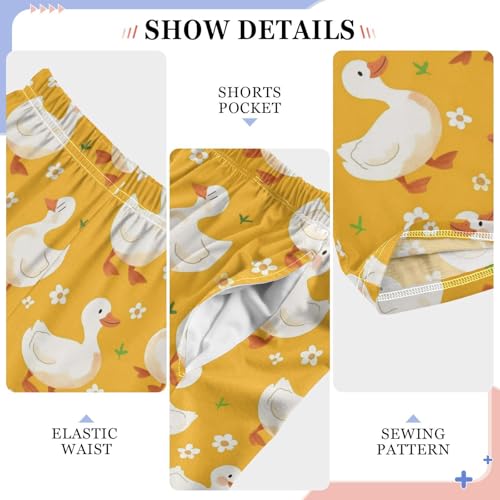 White Ducks Pajama Pants Pajamas Bottoms Soft Sleep Pjs Lounge Pants S4