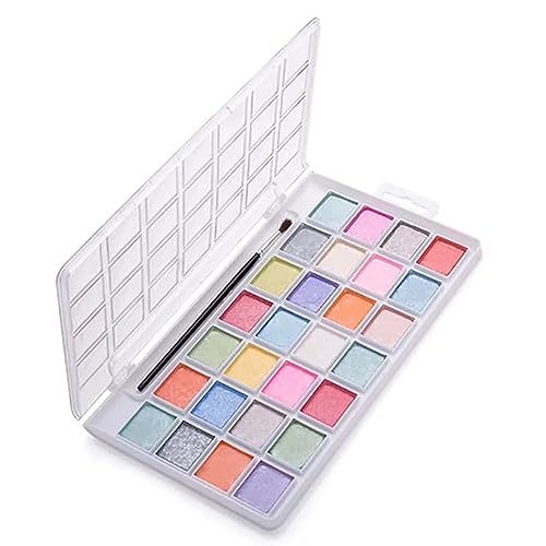 Aquarela Perolizada Picnic - 28 Cores - Estojo + Pincel Leoarte