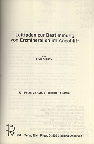 Leitfaden zur Bestimmung von Erzmineralien im Anschliff