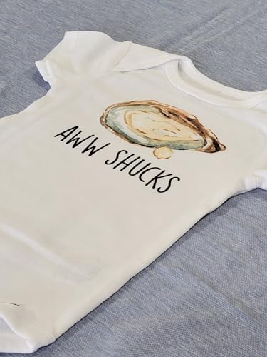 Oyster Baby Bodysuit, Cute Infant Outfit, Unisex Cotton Baby Clothes, 0-3M Short Sleeve Newborn Bodysuit for Boys & Girls, 0-3 Months3