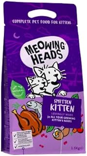 Meowing Heads Dry Cat Food for Kittens - Smitten Kitten - 100% Natural Fish and Chicken with No Artificial Flavours, Good for Healthy Brain Development, 1.5 kg