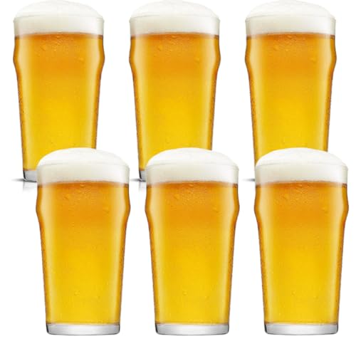 SECEN LONDON Pint Beer Glasses Set of 6 x 19 oz,100% Safe Lead-Free Glass, Durable Father Pilsner Beer Drinking Glass Cups Pub Glassware Great Dad Gifts,Cocktail,Margarita,Juice -  Gürok Turizm ve Madencilik A.Ş, BEER GLASS 6 PCS