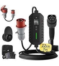 Dé Chargeur Voiture Electrique P17 [7,4kW, 7m, 6A-32A, 1-Phase] Type 2 Prise CEE Chargeur EV Station De Charge Mobile/Wallbox Avec écran Numérique