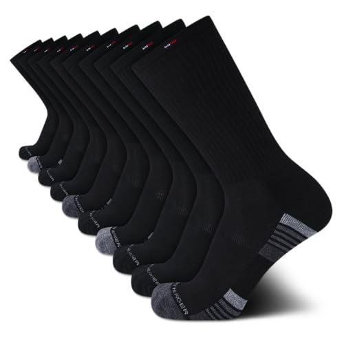 Tommy Hilfiger Mens 10 Pack Moisture Wicking Cushioned Crew Socks