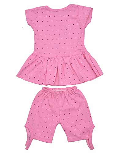 Image of Baby Girls Summer Dress New Born Baby Dress Suit Printed Cotton Top & Capri (Pack of 6 (3 Tops + 3 Shorts) Size 0 Months up to 12 Months (3-6 Months)