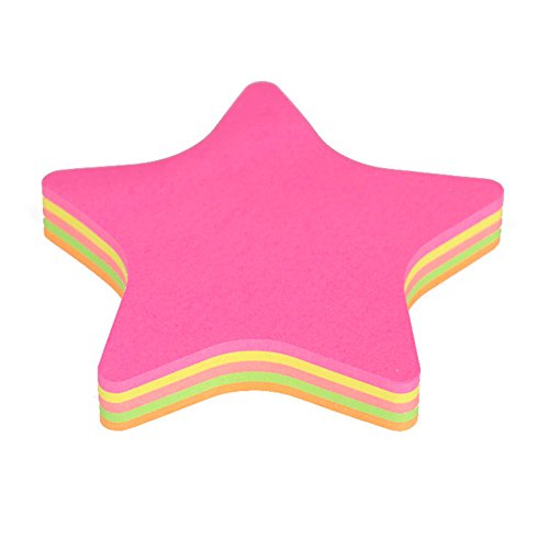 600 Sheet 3 X 3Inch Cute Shape Sticky Note Pads Notepads Office Supplies Products Memo Pad Portable Paper Self-Stick Notes (Star Shape) #TOP26