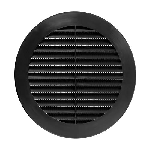 Preisvergleich Produktbild Ø 150mm Schwarz Lüftungsgitter Abluftgitter Insektenschutz Rund Flansch