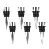 Toyvian 6 Stück pack Wiederverwendbare Weinstopper aus Silikon und Zinklegierung mit Vakuumversiegelter Konischer Form für Weinflaschen für Bars und Partys