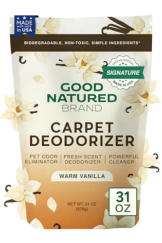 Image of Good Natured Brand | Carpet Freshener & Deodorizer Powder | 31 oz Pet Odor Eliminator for Strong Odor & Pet Urine | Fresh Natural Warm Vanilla Scent | Safe for Homes with Pets