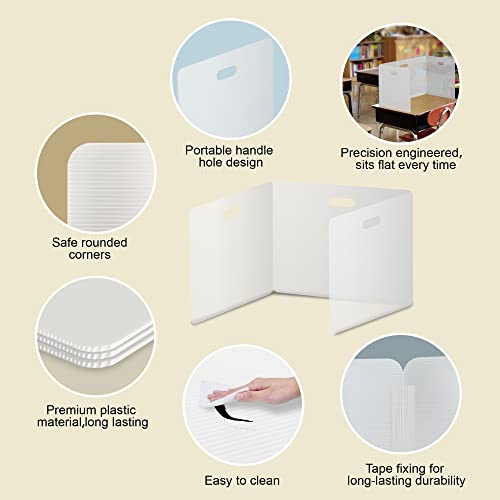 image for LARREEDE Privacy Shields 2 Pack Durable Easy Carry Plastic Desk Divide