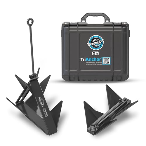 WAVESRX TriAnchor - Stainless Steel Folding PWC & Boat Anchor Kit | Sets Instantly for Effortless Boat & Jet Ski Anchoring | Compact Patent-Pending Design Grips Better Than Plow, Fluke or Box Anchor