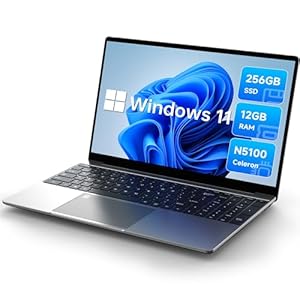 15.6″ Laptop 12GB RAM+256GB SSD by ALLDOCUBE GTBook 15, Windows 11 System, Intel Celeron N5100 Quad-core Chip, FHD IPS 1920×1080 Display, Dual Microphone & Speaker, 2.4G+5G WiFi, 10000mAh Battery